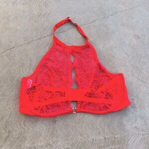 VICTORIA’S SECRET | NWT Bright Pink Very Sexy Lace Halter Bra 34D